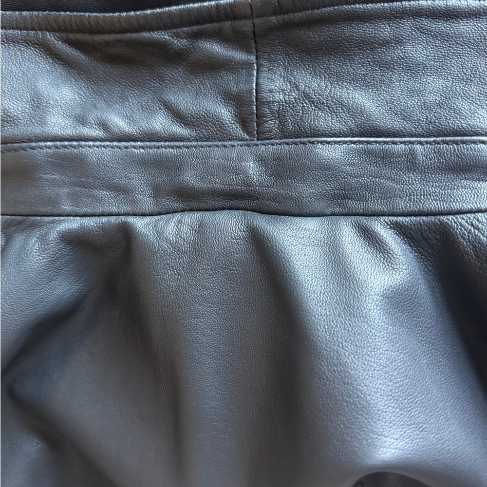 All Saints Black Leather Shirt Jacket - Picture 7 of 7
